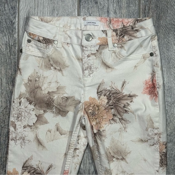 LASCANA Skinny Muted Floral Denim Jean Leggings Jeggings Euro 34 US 2-4 - Picture 2 of 13